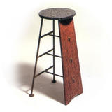 oak steel stool